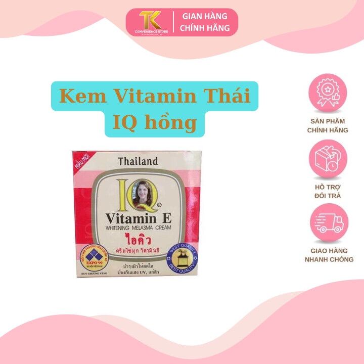 Kem vitamin E hồng IQ thái lan chính hãng mờ nám tàn nhang đồi mồi 8g