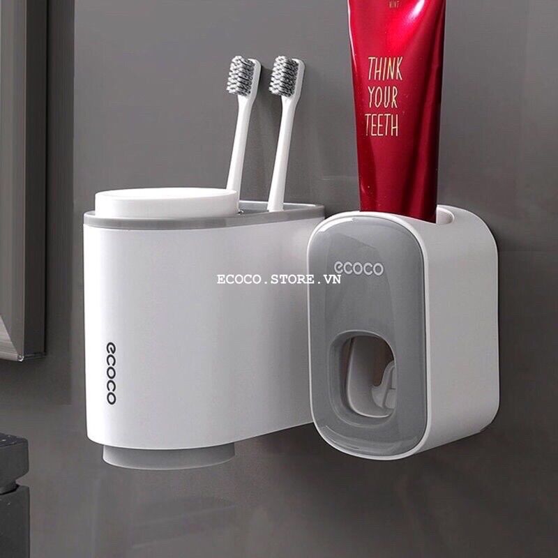 Giá cắm bàn chải đánh răng 2 cốc nam châm dán tường Ecoco - Ecoco 1905
