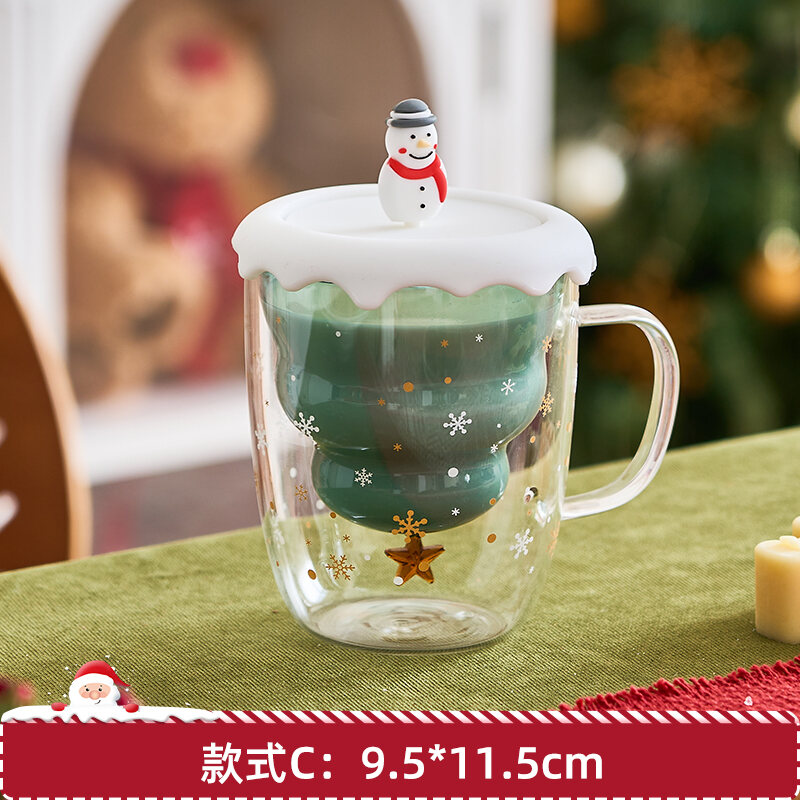 Cốc Gốm Đánh Dấu 3D Hoạt Hình Đáng Yêu Gấu Nhỏ Giáng Sinh Cốc Ăn Sáng Cốc Cà Phê Quà Tặng Nữ Đồ Trang Trí Giáng Sinh