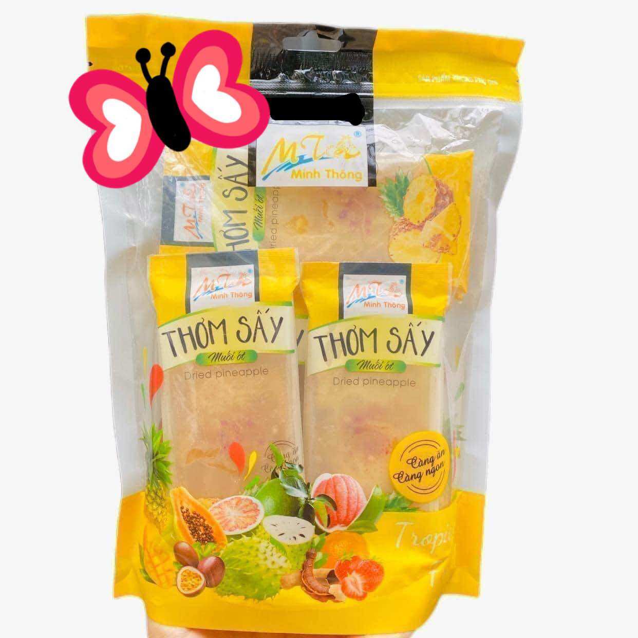 Thơm sấy muối ớt minh thông 500 gam / dứa sấy muối ớt
