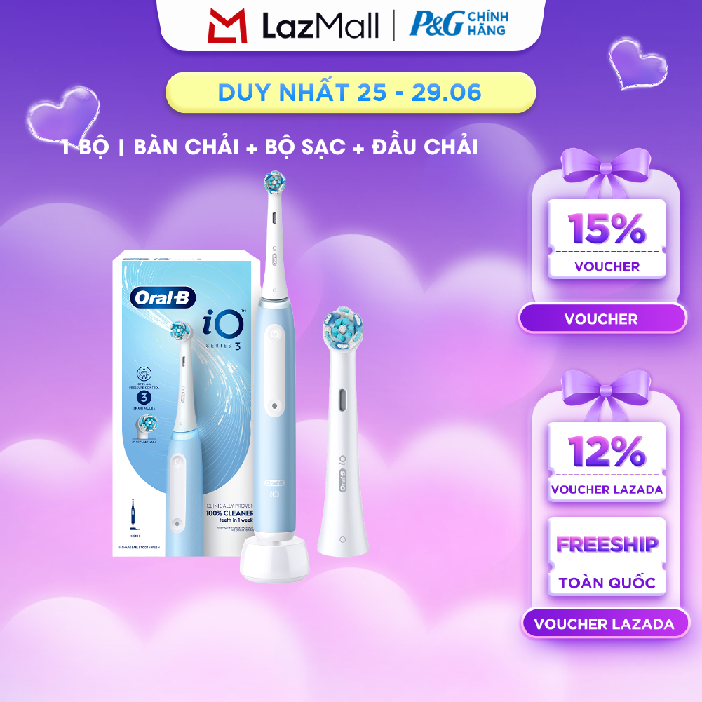 Bộ bàn chải điện Oral-B IO Series 3 Ice Bue