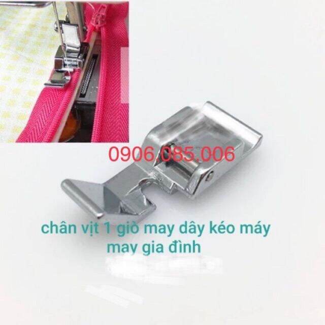 Chân vịt may dây kéo 1 giò và 20 chiếc kim gắn cho máy may gia đình các loại