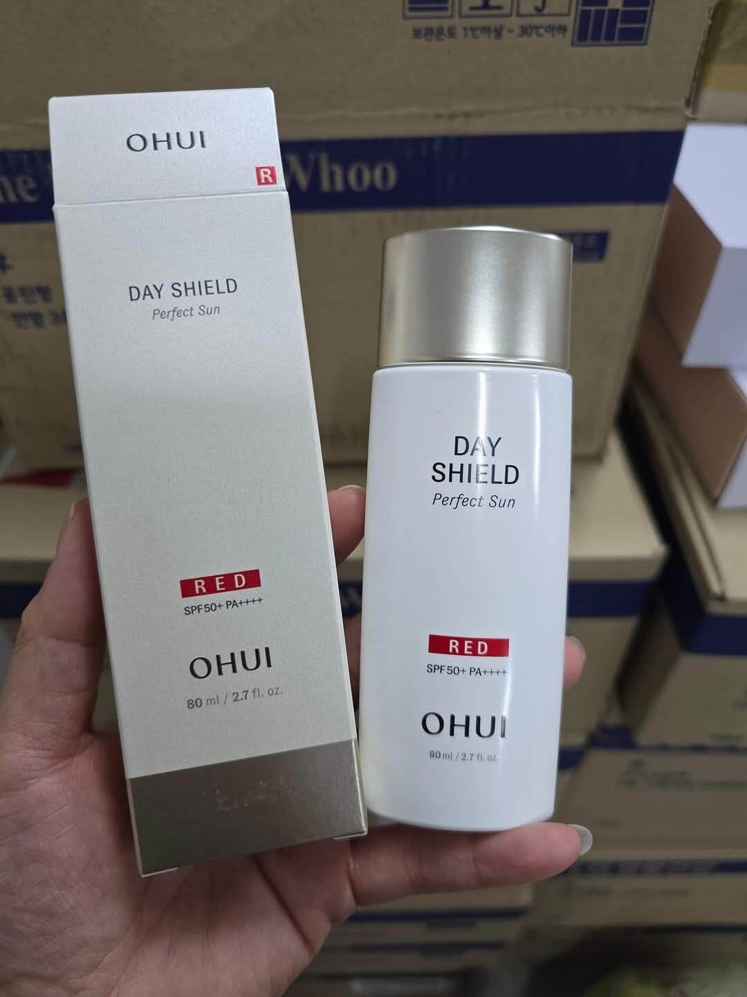 Kem chống nắng Ohui Red giành cho da nhạy cảm spf50+/Pa++++ 80ml tặng kèm 60 gói×1ml