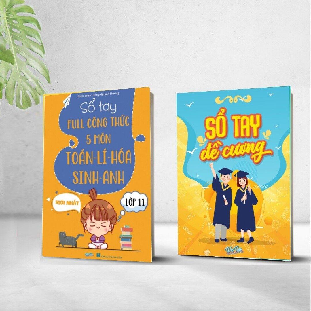 Combo 2 cuốn sổ tay full công thức 5 môn toán lí hóa sinh anh lớp 11 và sổ tay đề cương