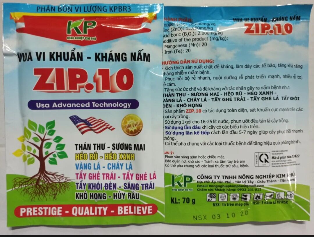Vua vi trừ nấm Zip10 gói 70g