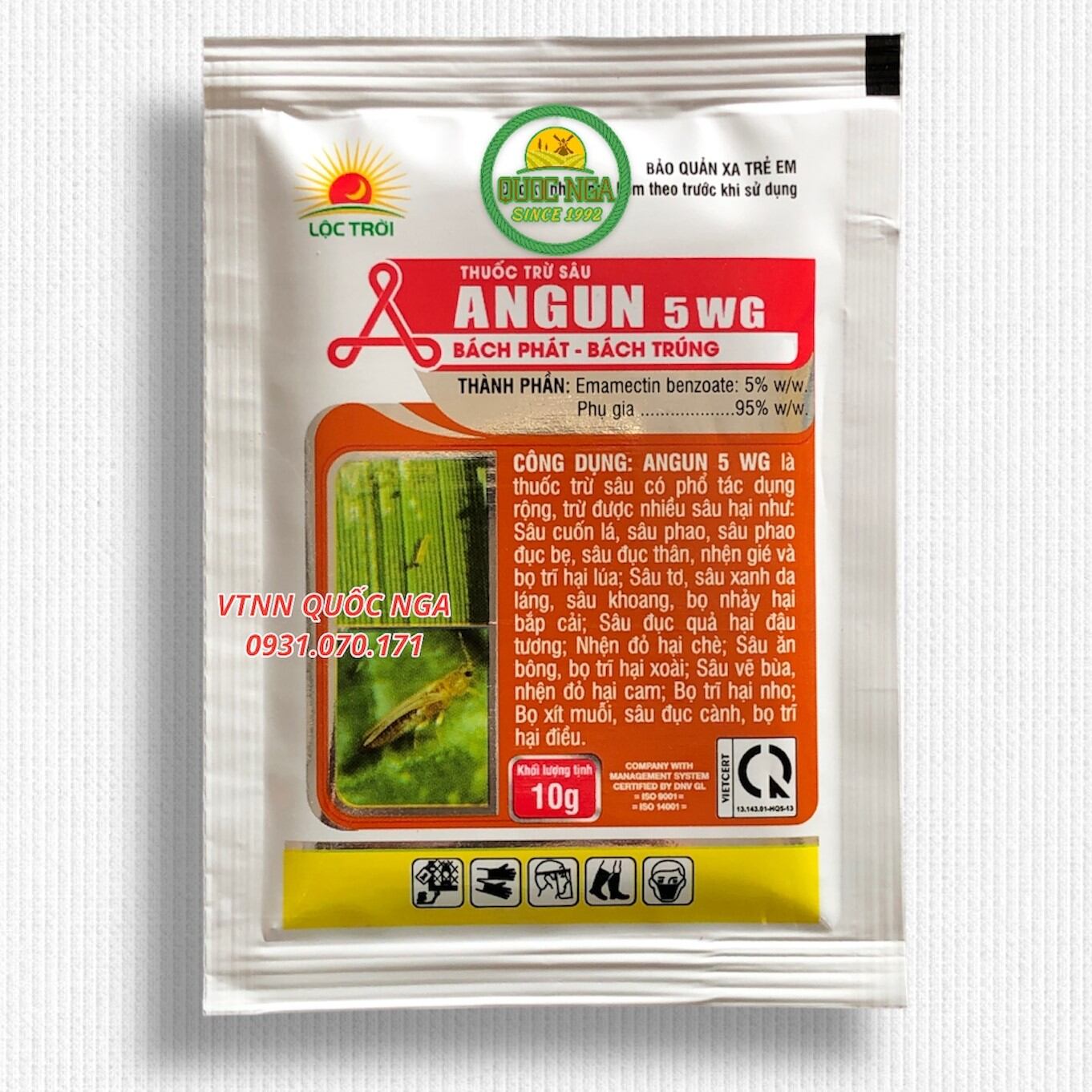 THUỐC DIỆT SÂU SINH HỌC ANGUN 5WG - CHUYÊN TRỪ SÂU XANH, BỌ TRĨ, NHỆN ĐỎ