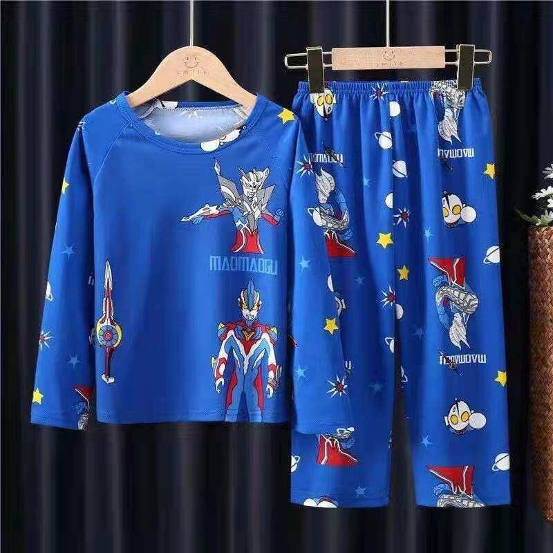 Bộ Đồ Áo Lót Trẻ Em 3-14 Tuổi Áo Thu Đông Bé Gái Bé Gái Lớn Nhỡ Quần Ngủ Dài Tay Mẫu Mỏng Bé Trai Bé Gái