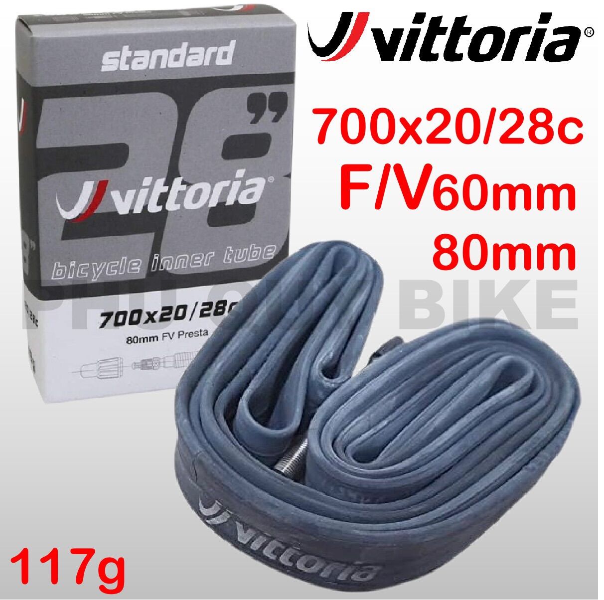 Ruột săm xe đạp 700x20/28c vittoria standard hộp xám van xe đạp 60mm / 80mm van pháp van gạo