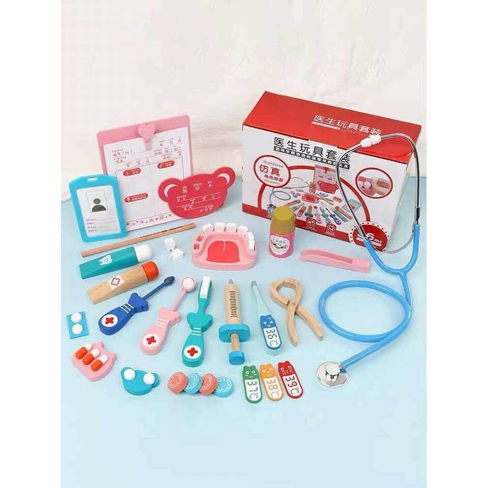 Bộ đồ chơi bác sĩ bằng gỗ đầy đủ chi tiết hàng loại 1 xuất Nhật