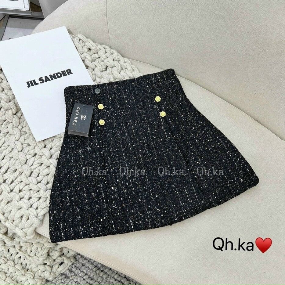Chân váy Dạ Tweed Kim Sa lưng cao siêu hack dáng