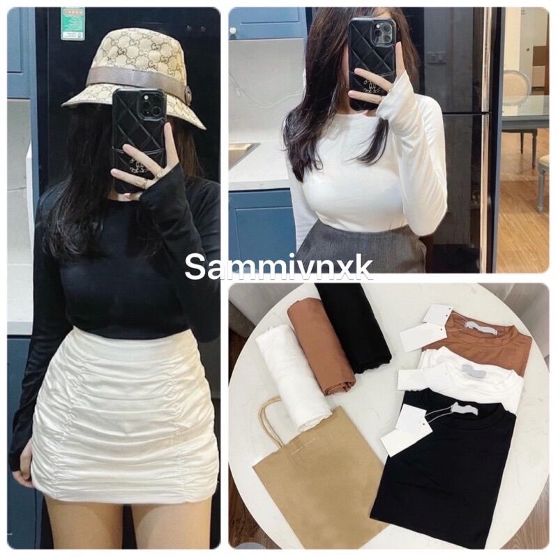 Áo thun cổ tròn xỏ ngón❤️Áo xỏ ngón dài tay nữ❤️free ship