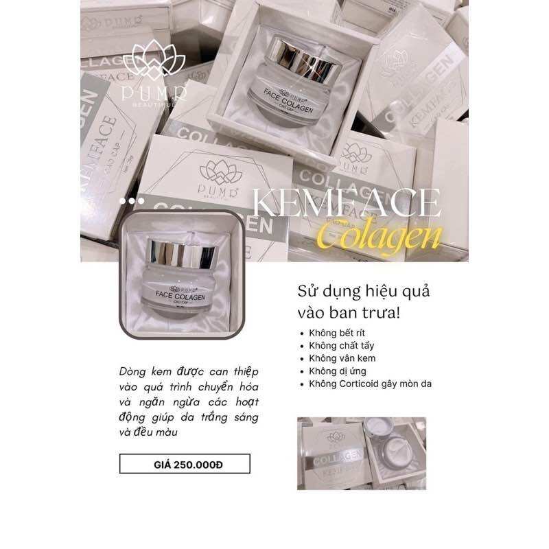 Kem face colagen dưỡng trắng nâng tone pumr