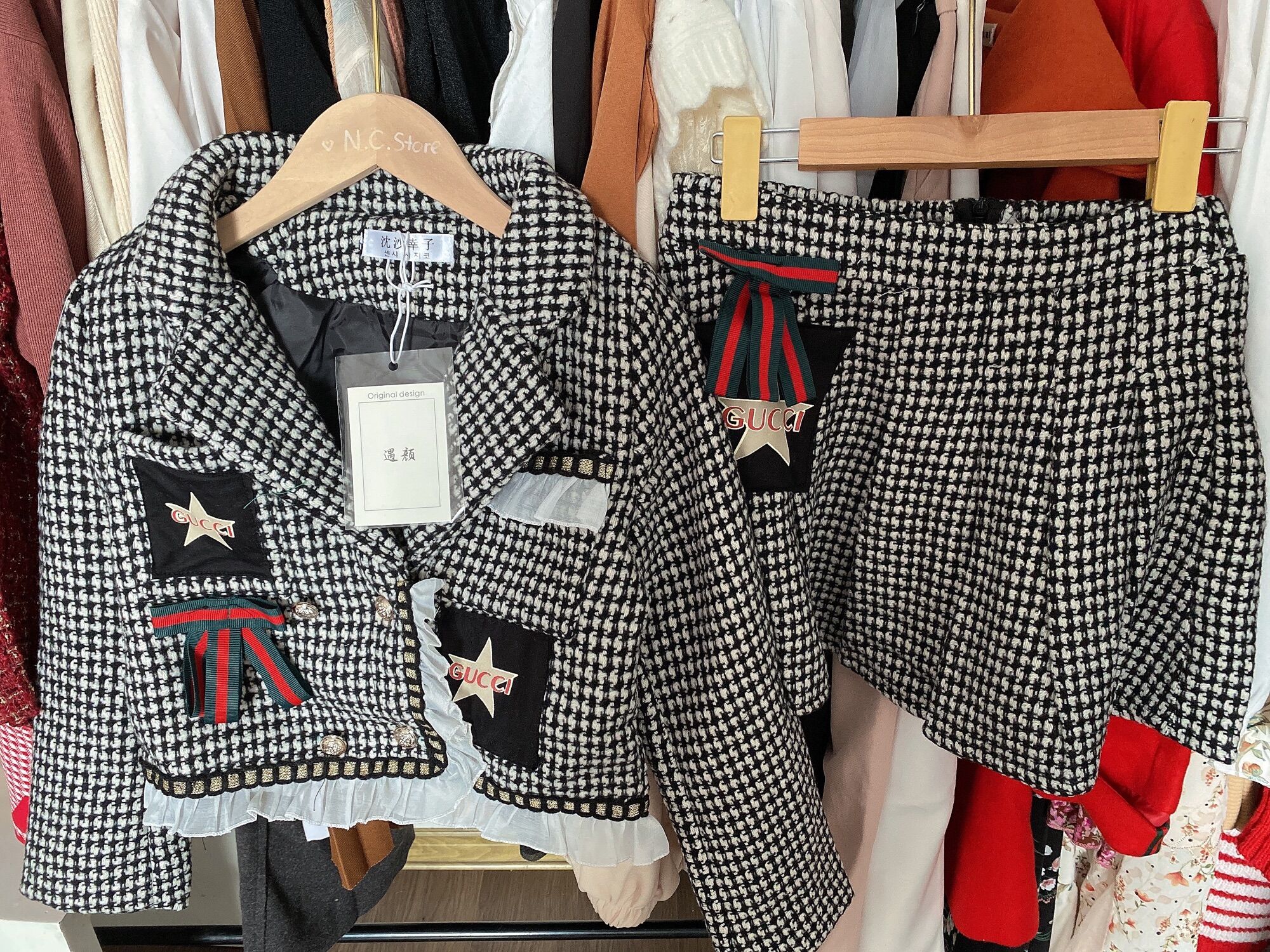 Áo khoác dạ tweed cúc đẹp hàng 2 lớp giá siêu tốt