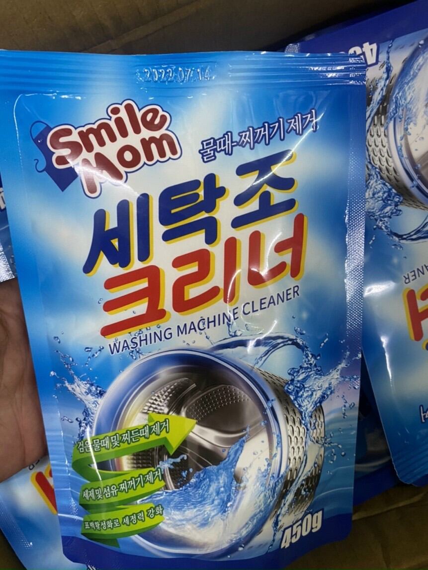 Smile Mom 2022 Tẩy Lồng Máy Giặt Dạng Bột Siêu Sạch BLUE Hàn Quốc, 1 Túi