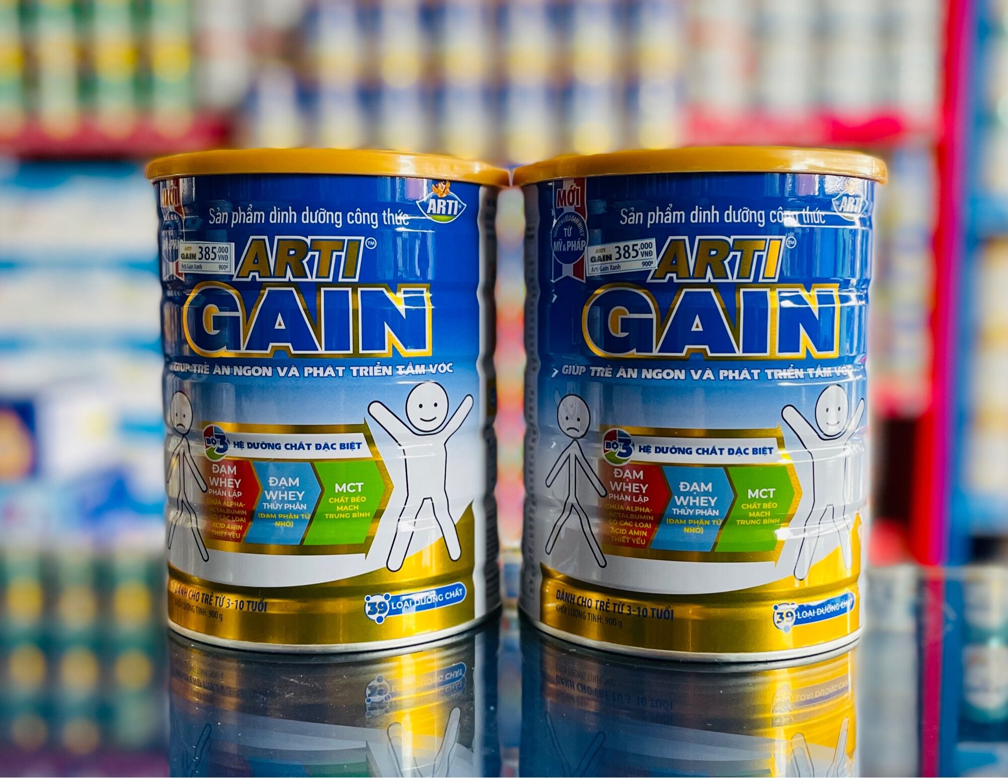 Sữa bột Arti Gain Xanh 3-10 Tuổi (900g)
