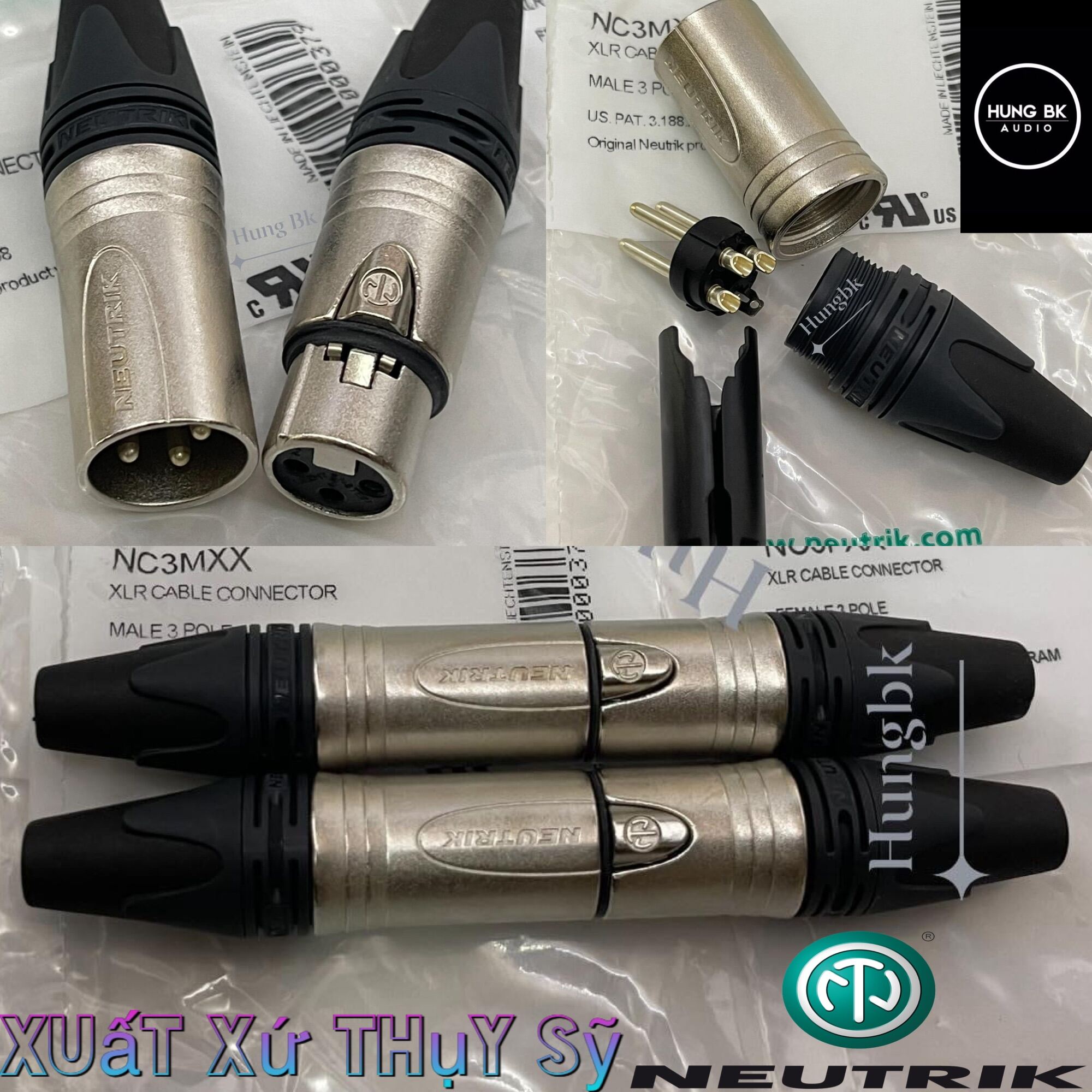 NC3FXX and NC3MXX Jack canon của hãng Neutrik (Tiếp điểm mạ bạc) cung cấp một số tính năng mới giúp sản phẩm trở nên đáng tin cậy hơn, dễ lắp ráp hơn và cải thiện tính tiếp xúc cũng như giảm căng dây cáp.