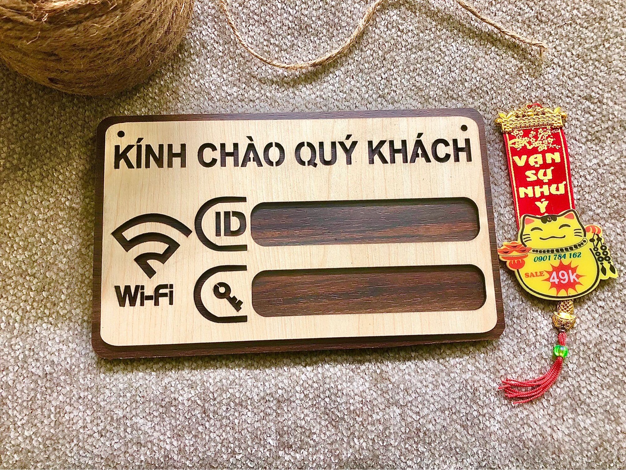 Bảng ghi id pass wifi chống nước KT 15x25cm sale 20%
