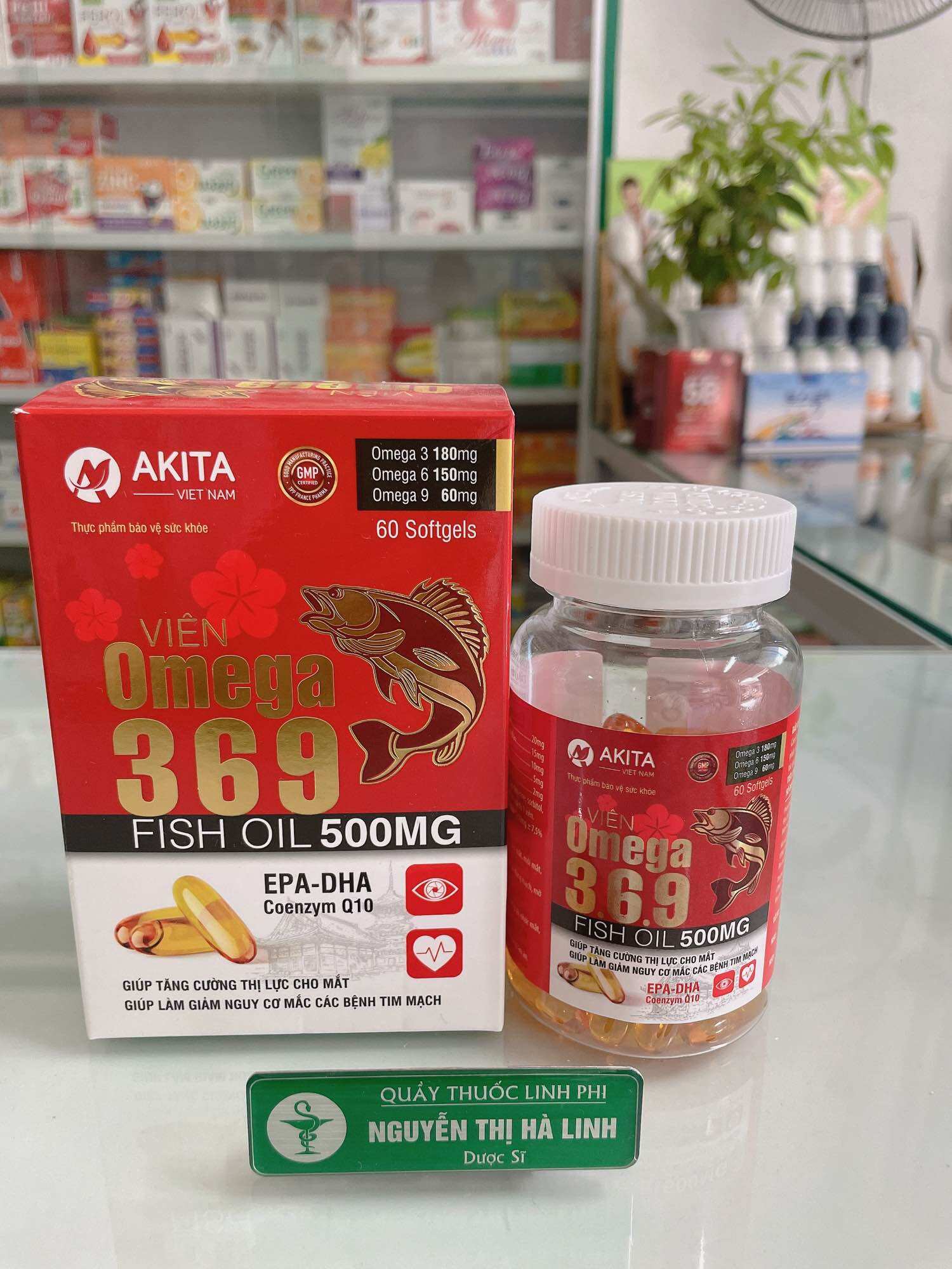 Viên uống Omega 3 6 9 Akita lọ 60v giúp sáng mắt, cải thiện thị lực