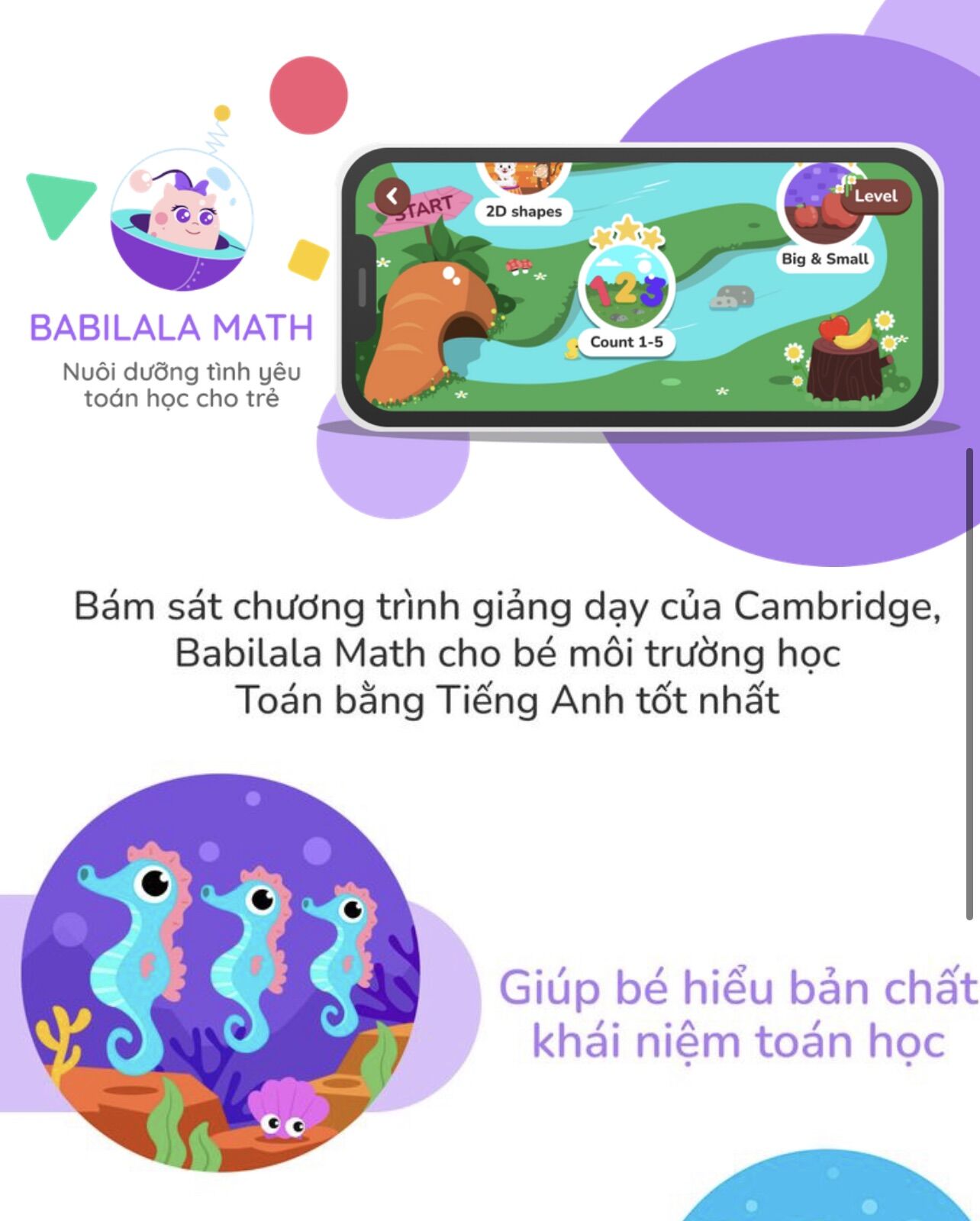 Mã học ứng dụng Babilala Math - toán Tiếng Anh Cambridge