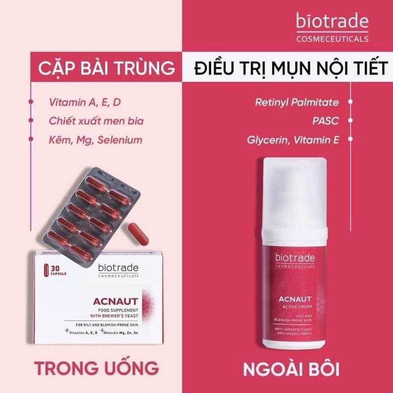 [Lọ Chiet và Fullbox]Kem Chấm Mụn BIOTRADE ACNAUT ACTIVE Cream