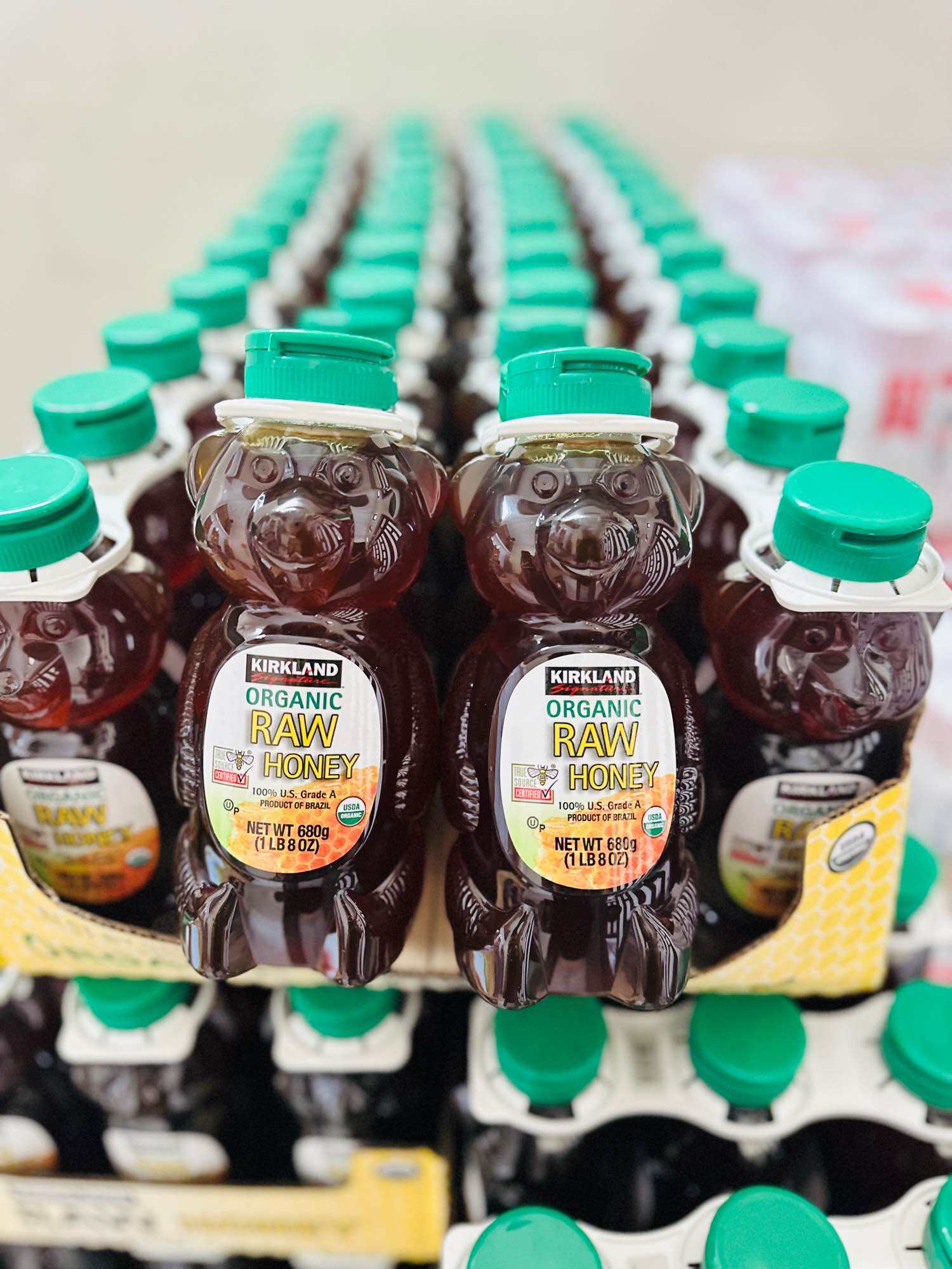 Mật Ong Gấu Hữu Cơ Kirkland Organic Raw Honey chai 680gr