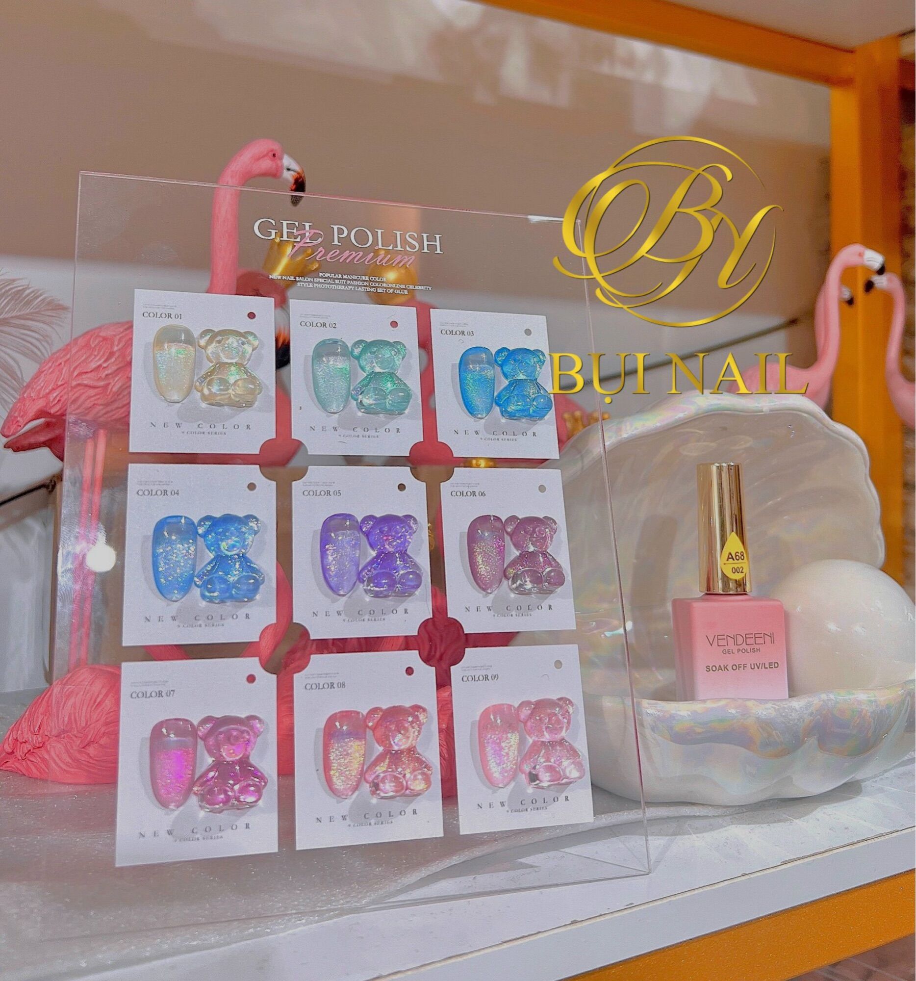 Set nhũ ánh cầu vồng a68 vendeeni 9 chai