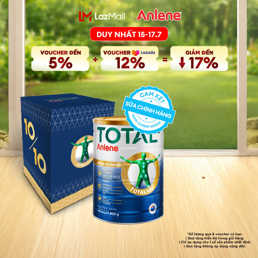 [Voucher giảm đến 26%]Quà Tặng - Sữa Bột Bổ Sung Dinh Dưỡng Anlene Total 10 Lon 800G