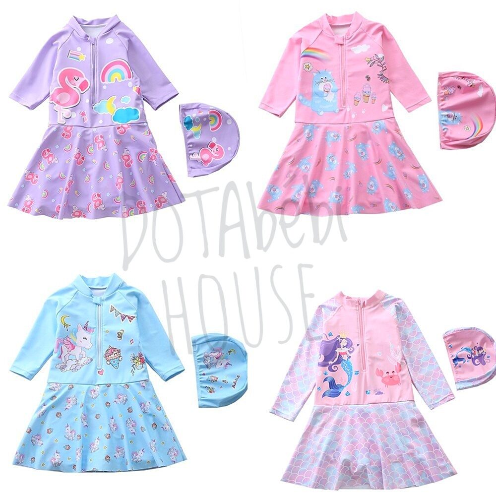 Nhiều mẫu <35kg có nón váy bơi liền tay lỡ cho bé gái, có lót đùi mã sw0204.209 - dotabébi house