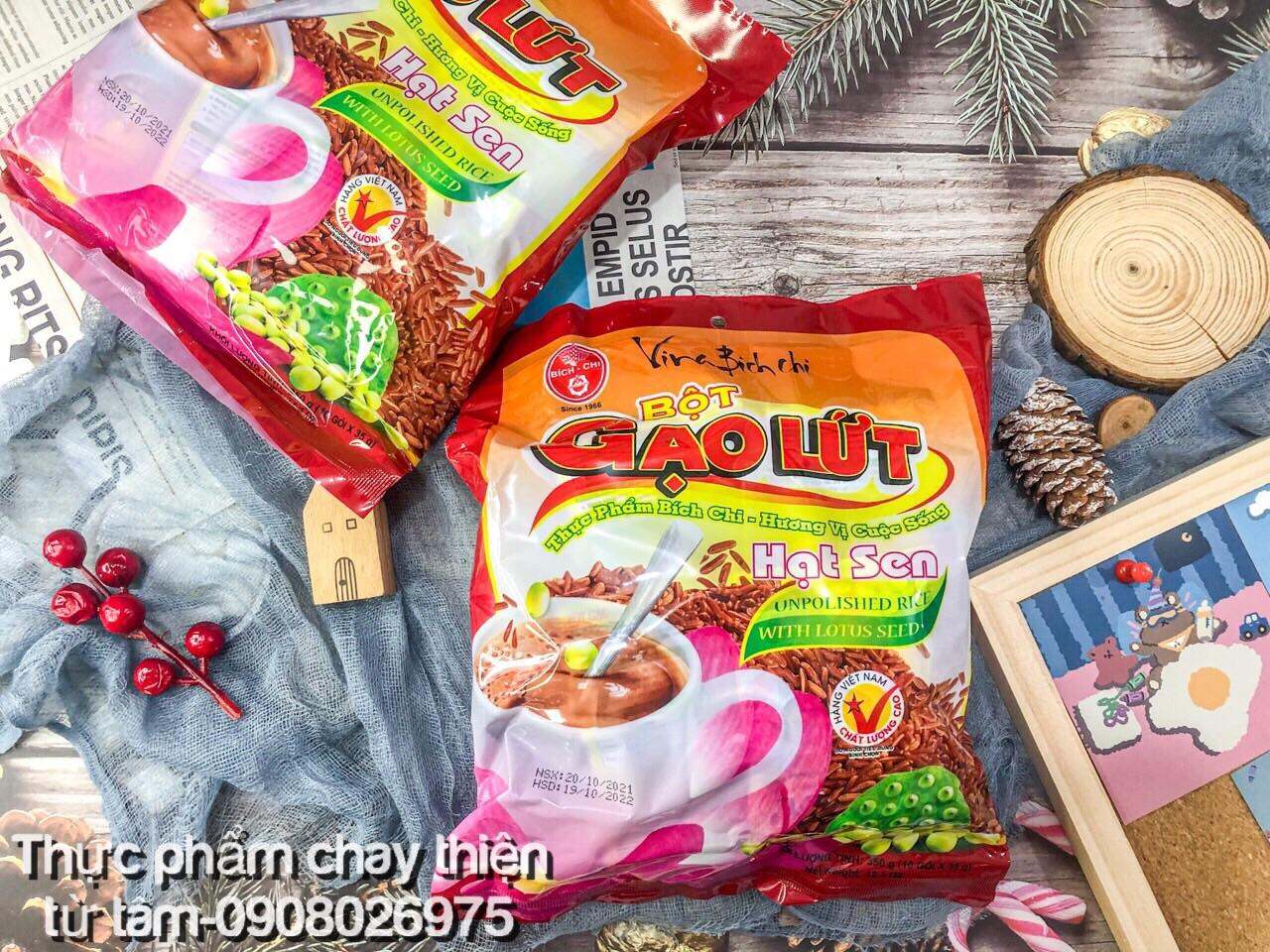 Bột Gạo Lứt Có Đường Bích Chi 10 gói x 35g