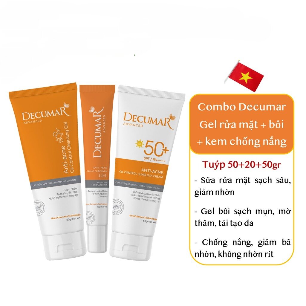 Combo DECUMAR làm giảm thâm,giảm mụn,mụn mủ,viêm sưng,sáng da