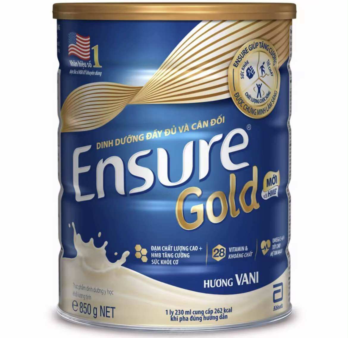 Sữa bột ensure gold hương hạnh nhân lon 850g