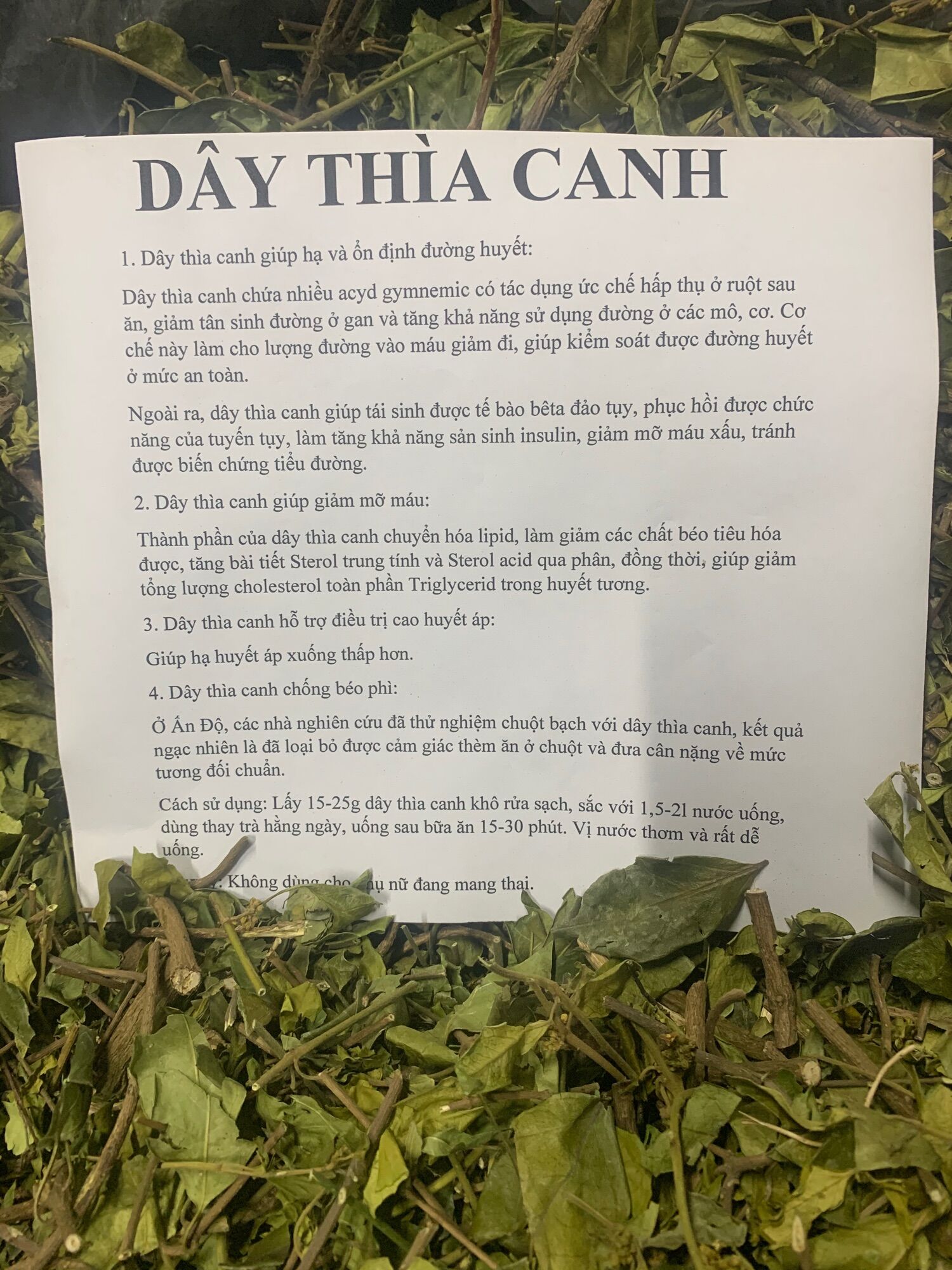 Dây thìa canh 1kg mới chuẩn sạch