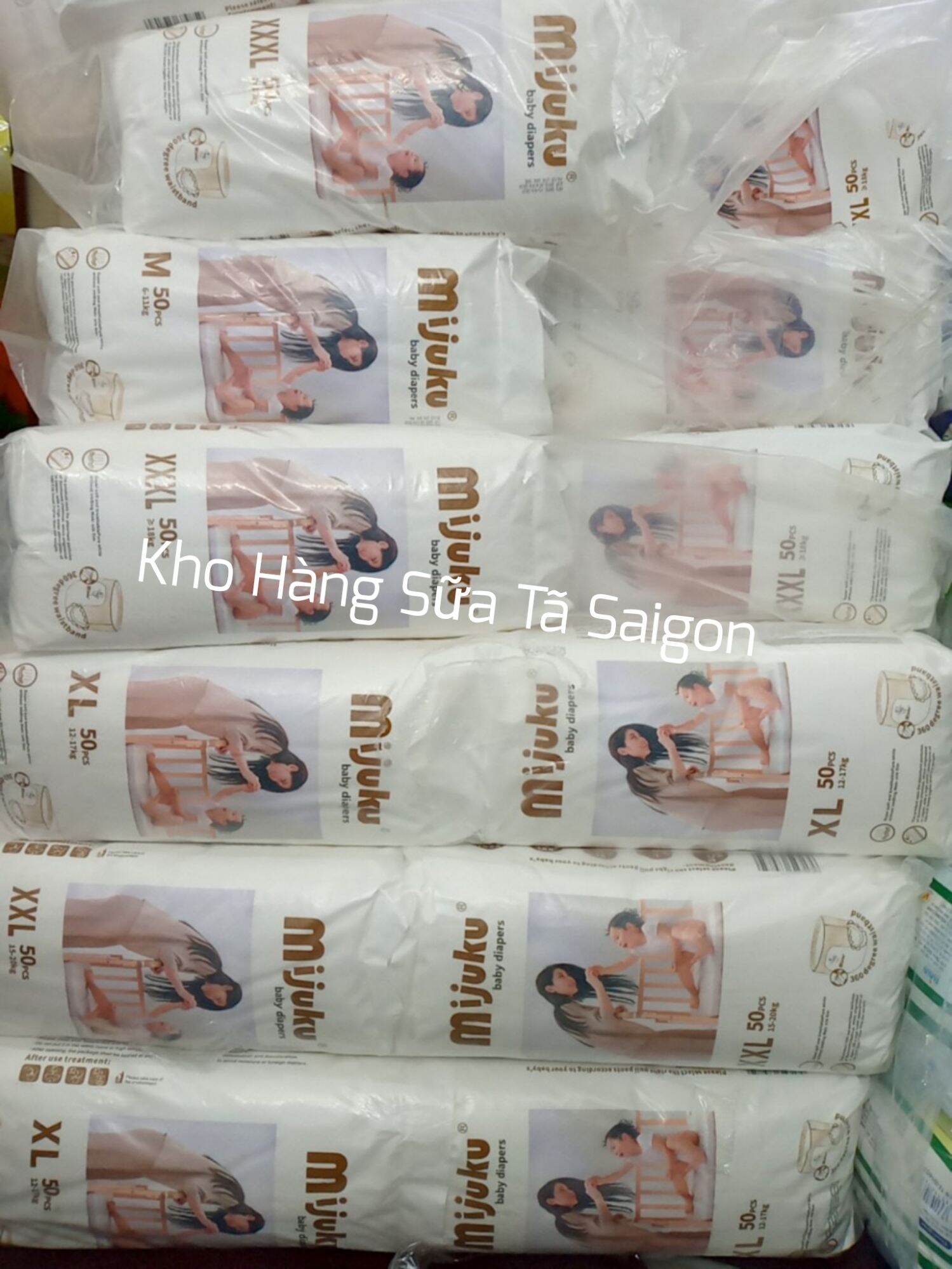 Tã Quần Mijuku bịch 50 miếng Size S. M. L. 2XL. 3XL