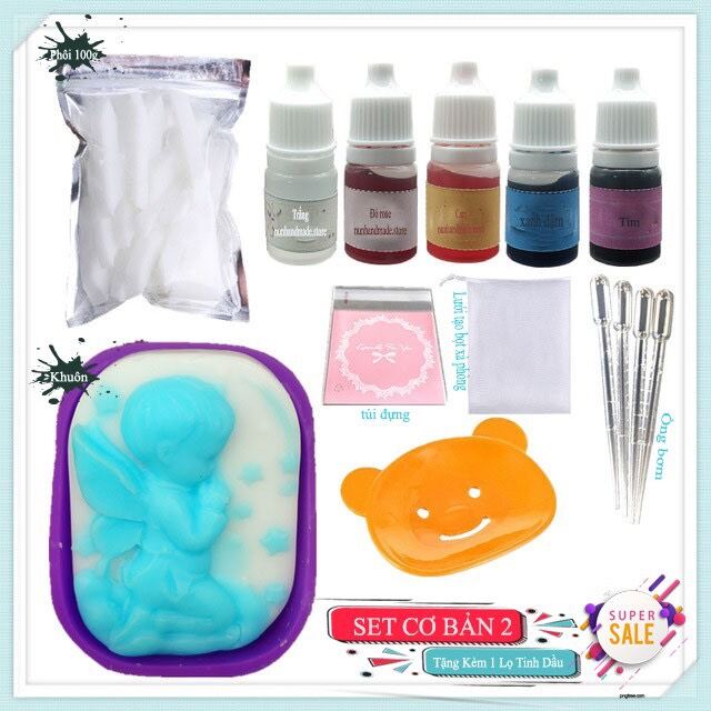 Bộ dụng cụ đầy đủ làm xà phòng handmade