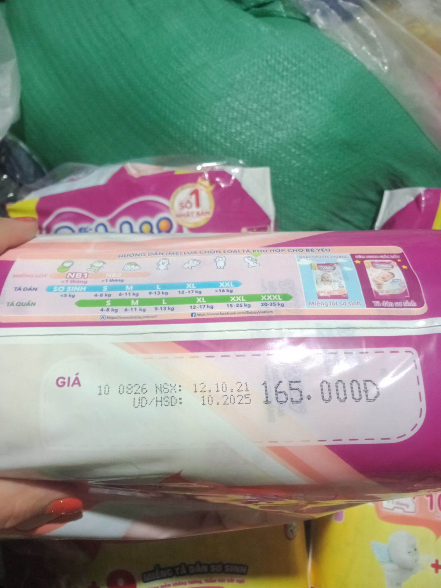 tã/bỉm lót sơ sinh Bobby Newborn 1-108+9 miếng