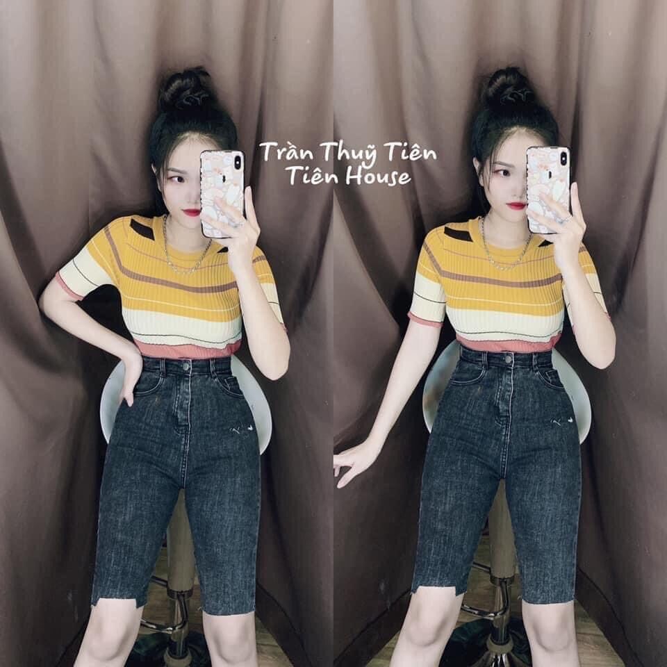 quần ngố jean co dãn nữ