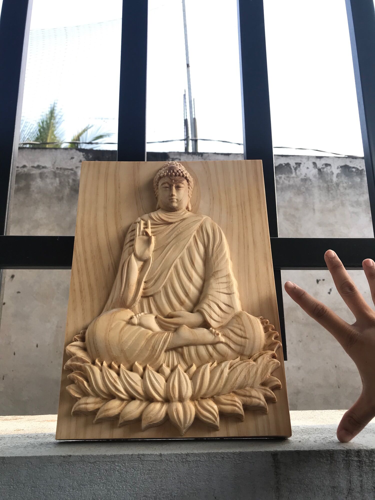 Tranh Phật thích ca tranh trí phòng thờ (có móc treo)