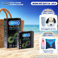 Bộ bao cao su Durex Performa kéo dài thời gian size 52mm, 1 hộp 12 bao và 1 hộp 3 bao