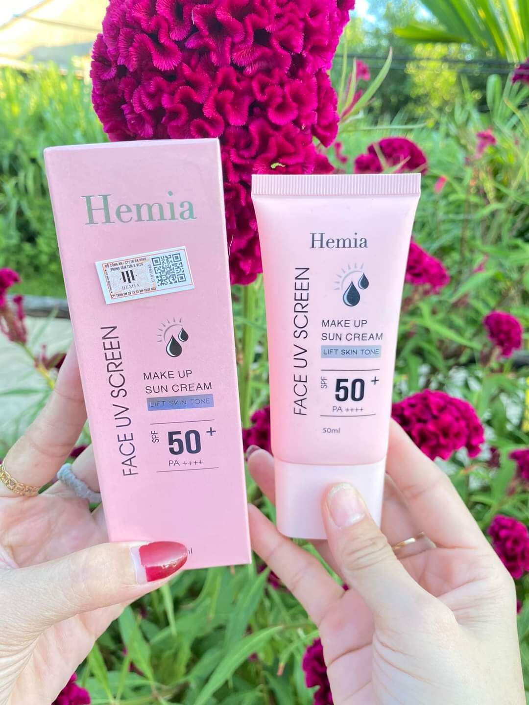 Kem Chống Nắng hemia. Dưỡng Da Nâng Tone Make Up