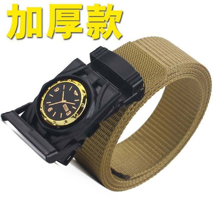 Thắt Lưng Nylon Vải Bố Dày Dặn Cho Nam Giới, Thắt Lưng Da Vận Chuyển Vận Mệnh Cài Trơn, Thắt Lưng Quần Bò Huấn Luyện Quân Sự Ép Cài Đơn Giản Cho Nam