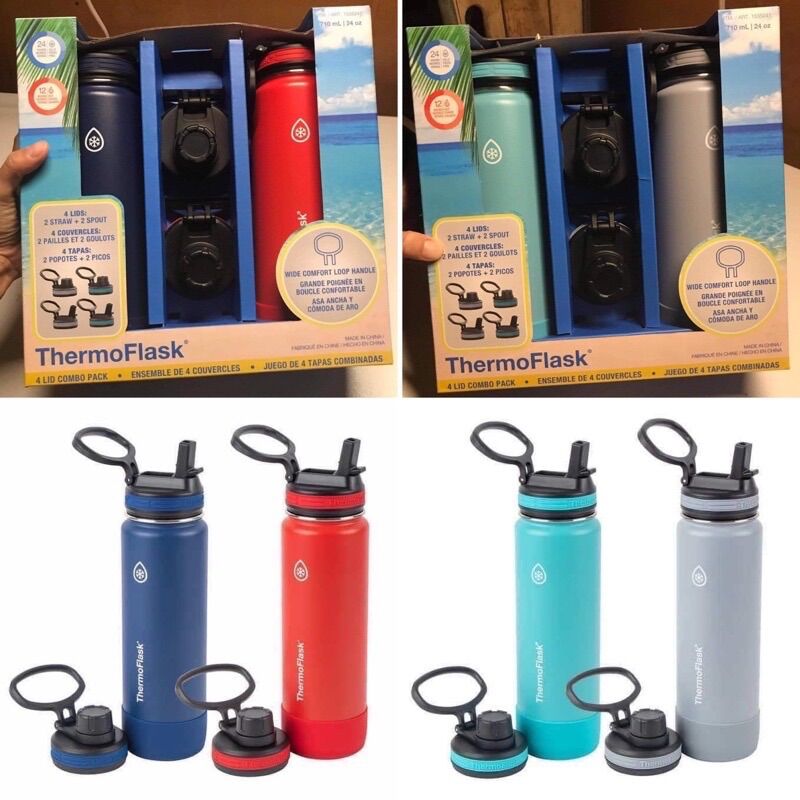 Bình Giữ Nhiệt Thermoflask 710ml, mẫu mới 2021 tặng kèm 2 nắp