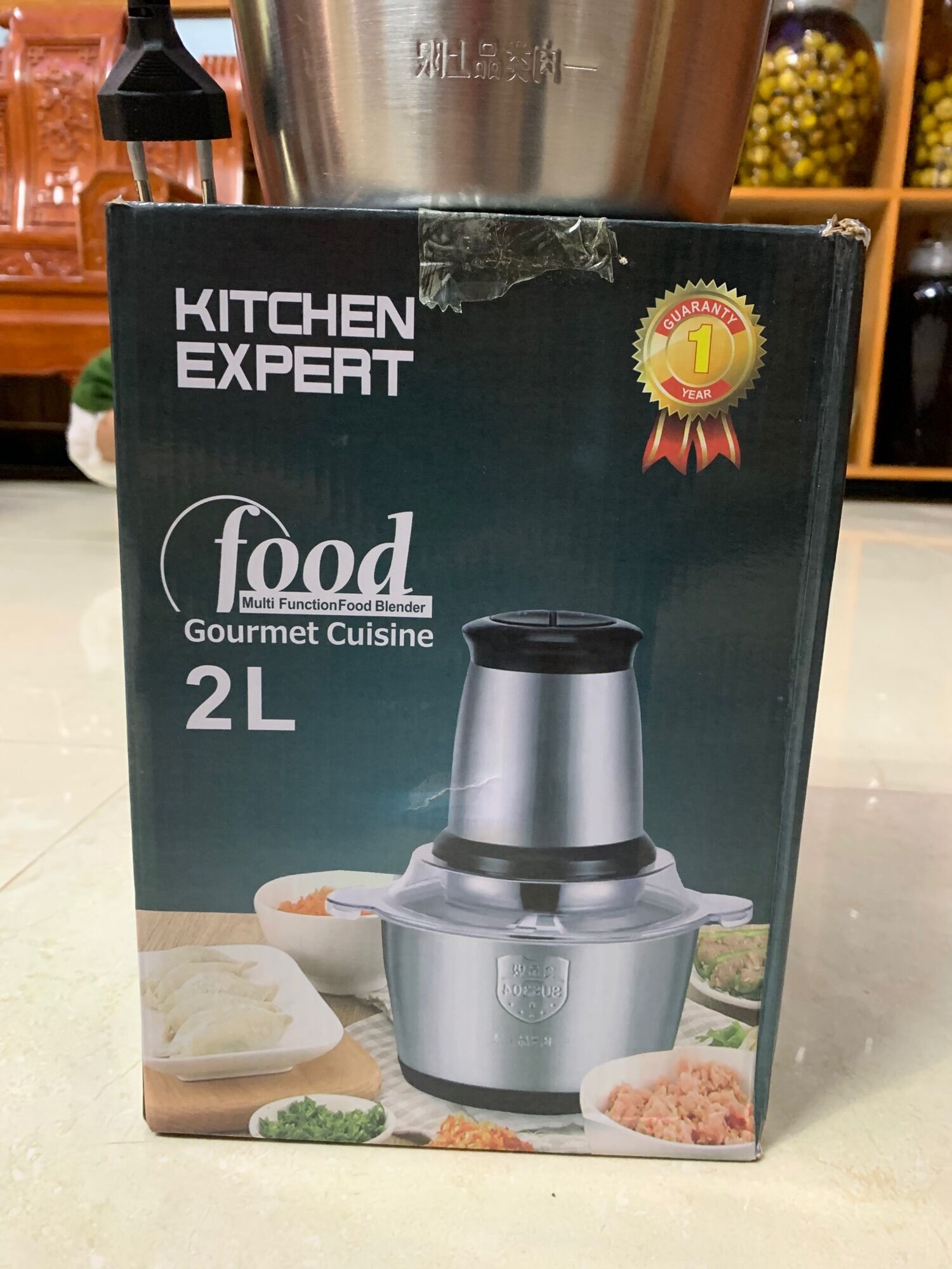Máy xay thịt đa năng Kitchen Expert cối inox cao cấp 2L