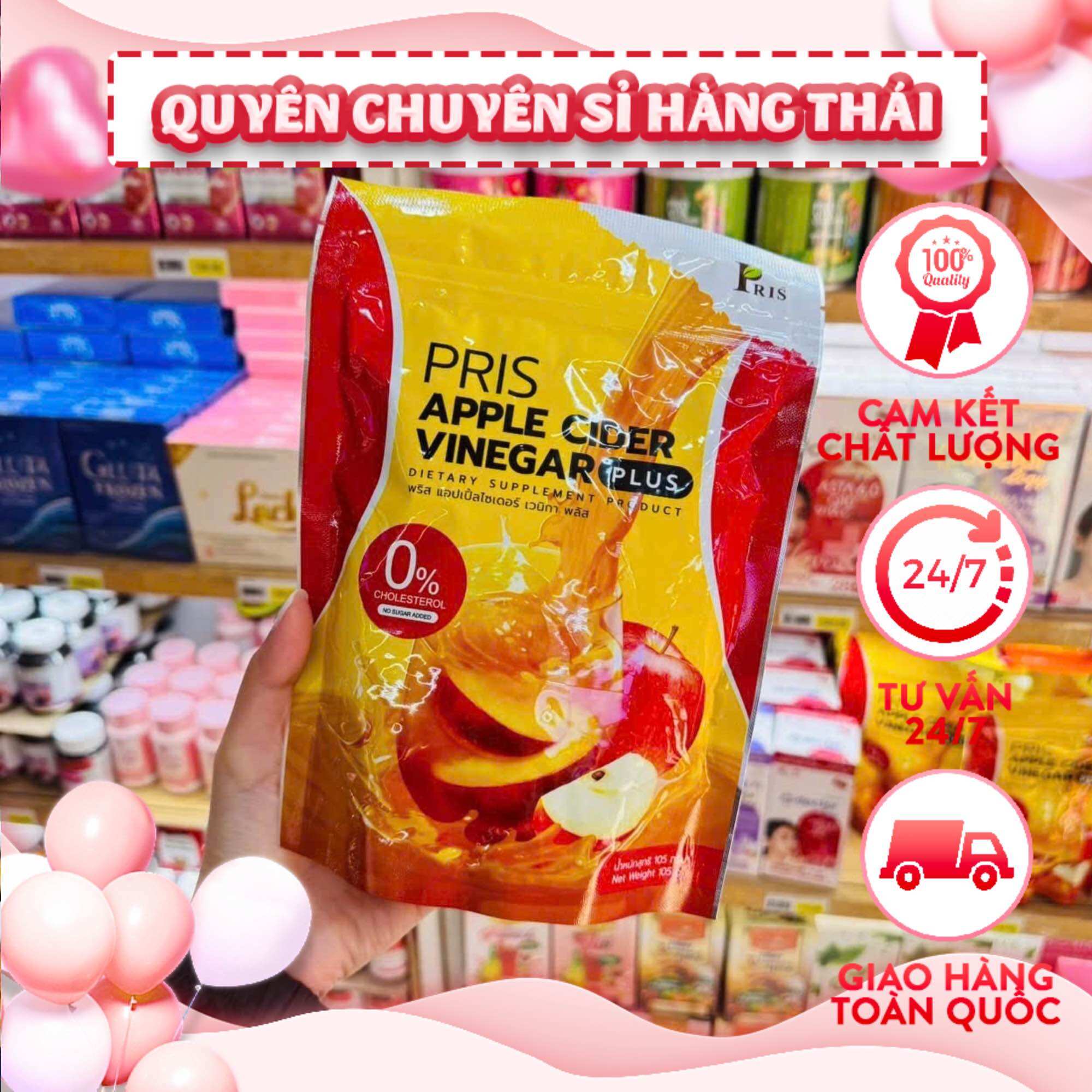 Bột ép táo pris apple cider vinegar plus nội địa thái lan
