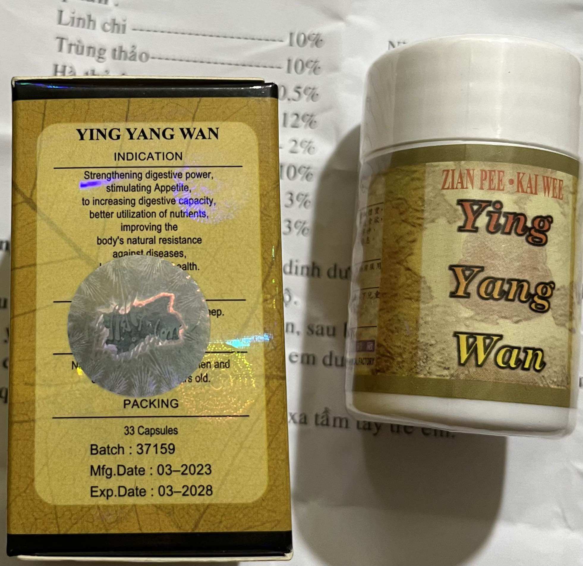 DINH DƯỠNG HOÀN - YING YANG WAN