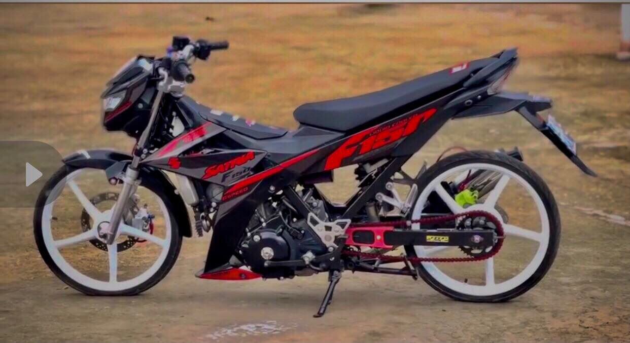 Tem satria F150 chữ đỏ tem chế cho xe đen
