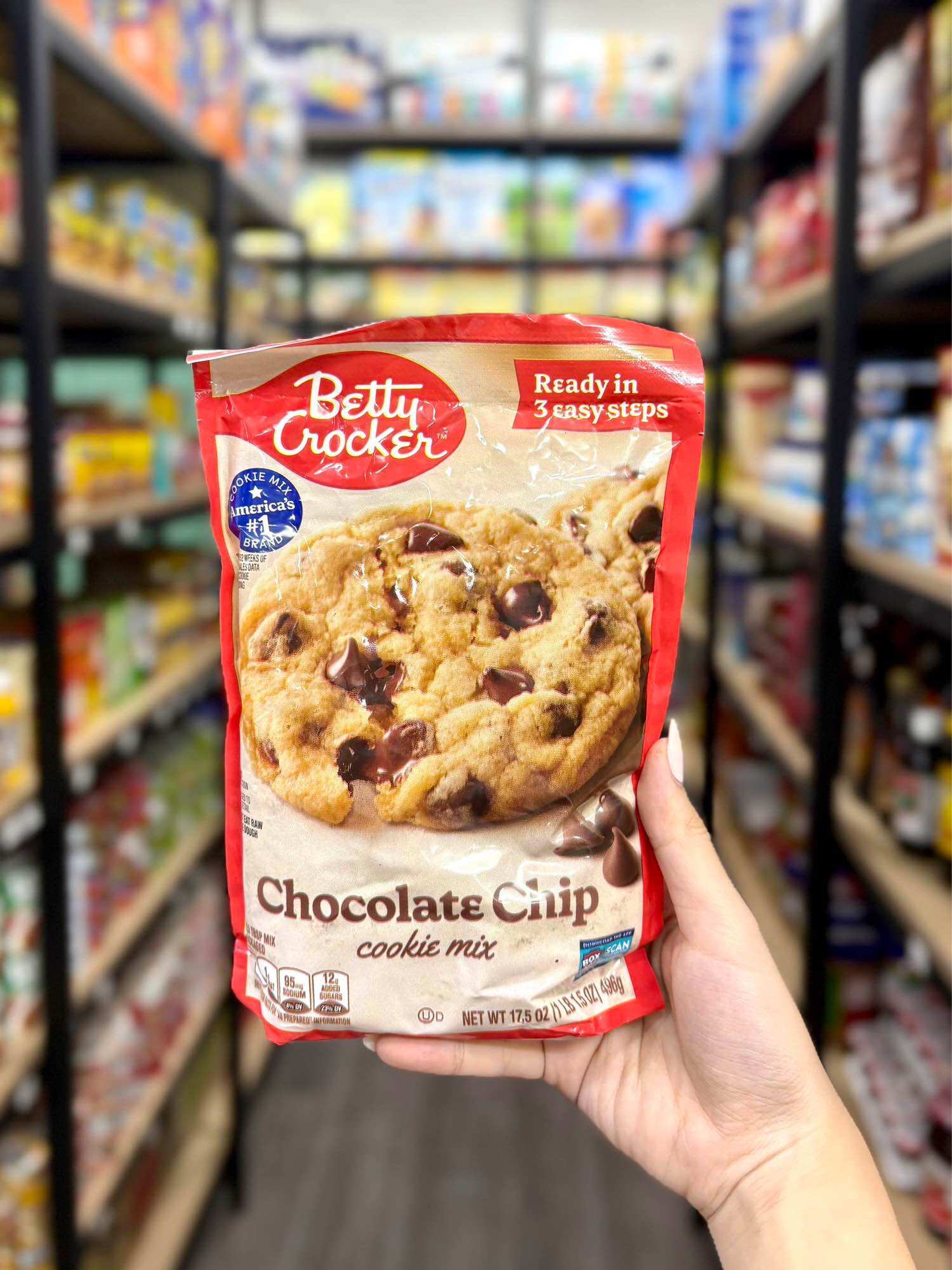 Bột Làm Bánh Quy Betty Crocker Chocolate Chip Cookie Mix 496g Mỹ – Hỗn Hợp Làm Cookies Socola