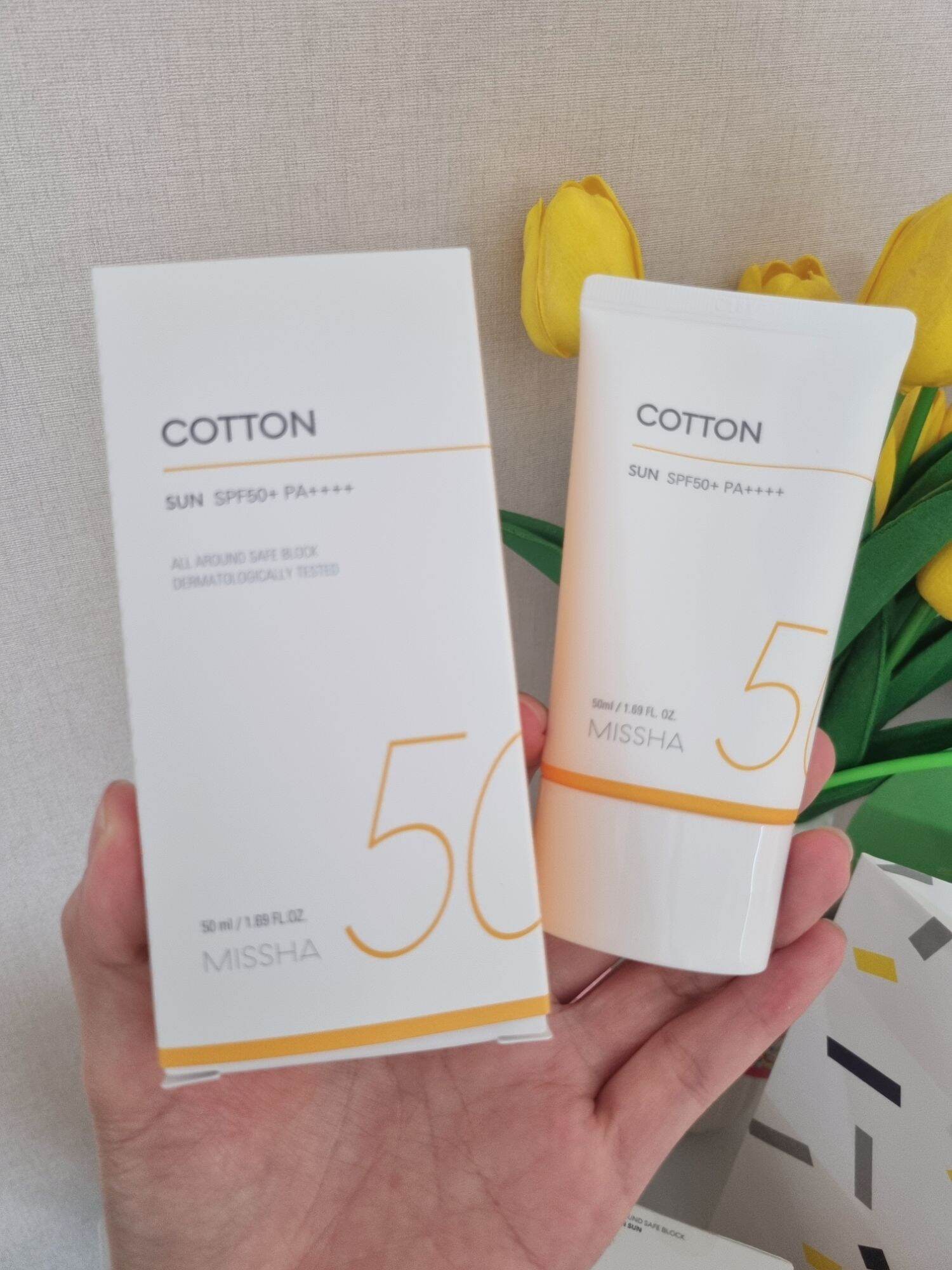 Kem chống nắng Missha Cotton Sun 50ml Hàn Quốc mẫu mới
