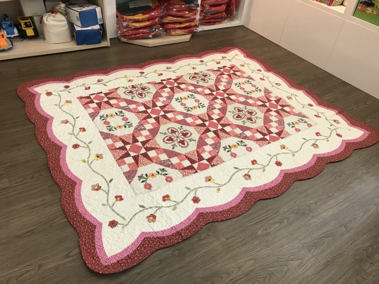 Thảm trải sàn cotton Hàn Quốc 160x210cm mặt dưới có hạt chống trượt ,có thể giặt tay hay giặt máy