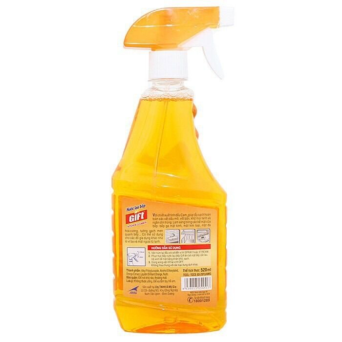 Nước lau bếp Gift hương cam (520ml)