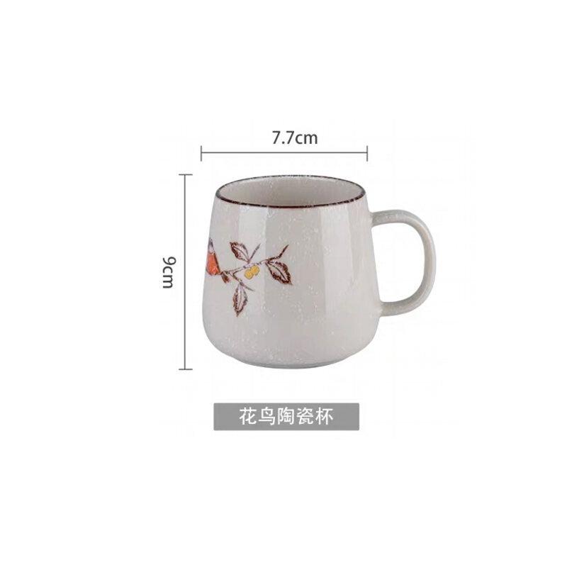 Cốc Gốm Sứ Cổ Điển Kiểu Nhật Cốc Ăn Sáng Yến Mạch Cốc Sữa Cốc Cà Phê Cốc Mug Vẽ Tay Sức Chứa Lớn Cốc Tình Nhân
